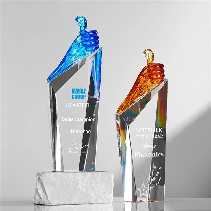 Premium Crystal Sculpture Recognition Trophy