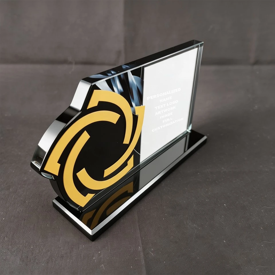 Gold Swirl Crystal Plaque factory