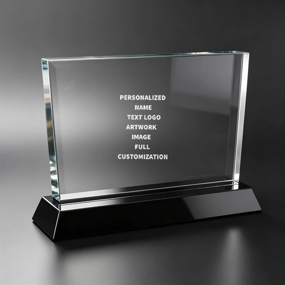 Premium Rectangular Crystal Desk Trophy Award high quality